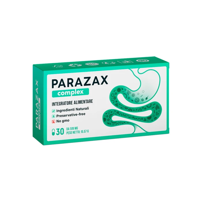 Parazax — integratore alimentare in capsule per il benessere intestinale e digestivo, 30 capsule